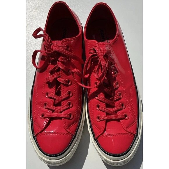 Converse Chuck 70 Ox Men’s Sz 8.5 Red White Patent 162442C RARE main image 8
